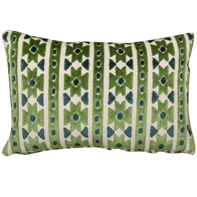 Geometric Green Cushion
