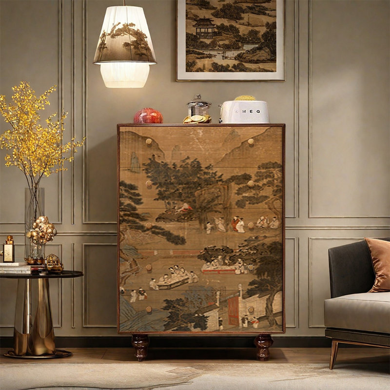 Armoire de rangement à cinq tiroirs Ash, Noyer