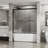 Double Sliding Bathtub Shower Door 60 In. W X 58 In. H Aluminum Framed Shower Enclosure For Tub With SGCC Clear Tempered Glass, Stainless Steel Hardware