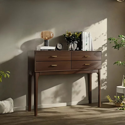 Console en bois de pin noyer