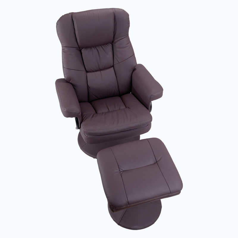Fauteuil inclinable pivotant rembourré en similicuir