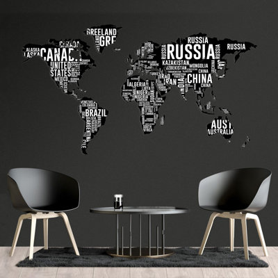 Mappa Del Mondo - NOMI CONTINENTI Mappa Del Mondo 1 Piece Wall Art Set on MDF