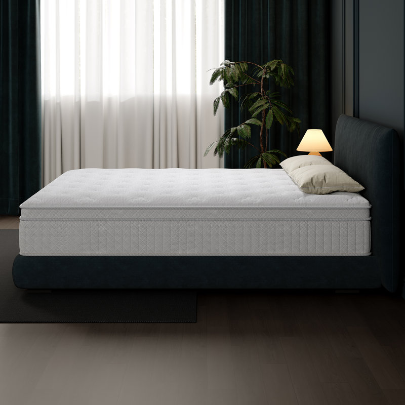Hybrid Mattress in a Box,Memory Foam with Individual Pocket Springs for Motion Isolation, Silent Sleep, Lumbar Support & Pressure Relief