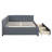 Full Size Upholstered Daybed with 2 Storage Drawers, Linen Sofa Bed Frame, No Box Spring Needed (Gray)-118661122