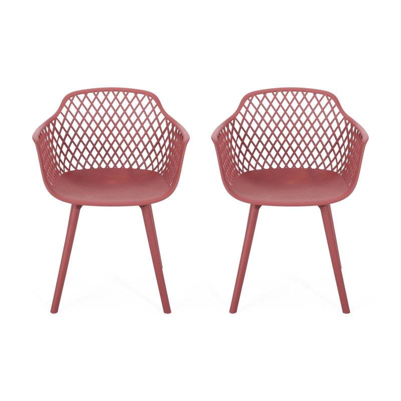 Poppy Chair For Outdoor Use: , Frame, Red Polypropylene, 22.69 In.D X 21.29 In.W 32.76 In.H, Minimalist Design Dining Chair: Weather , Stable Structure, In.Depth In.Width In.Height