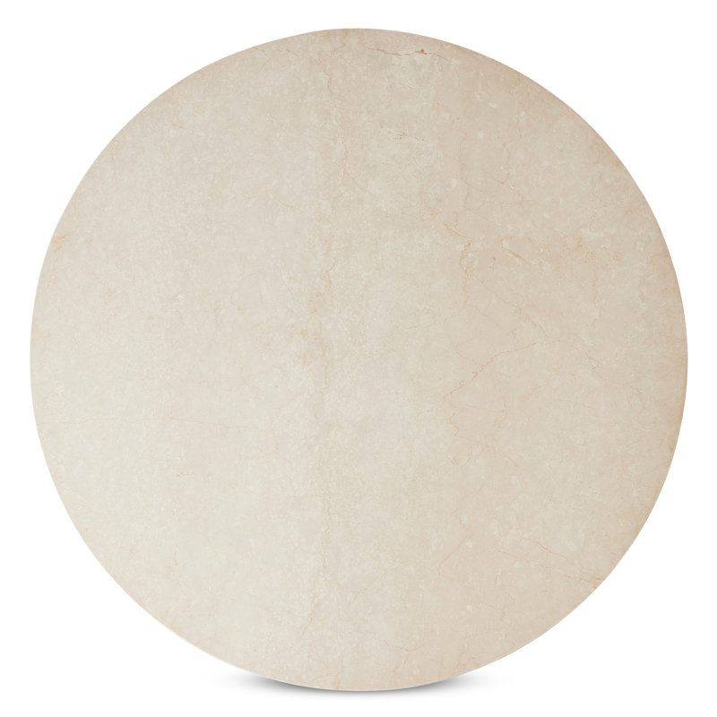 Oakland Round Marble Dining Table, Cream, 30" H x 60" L x 60" W