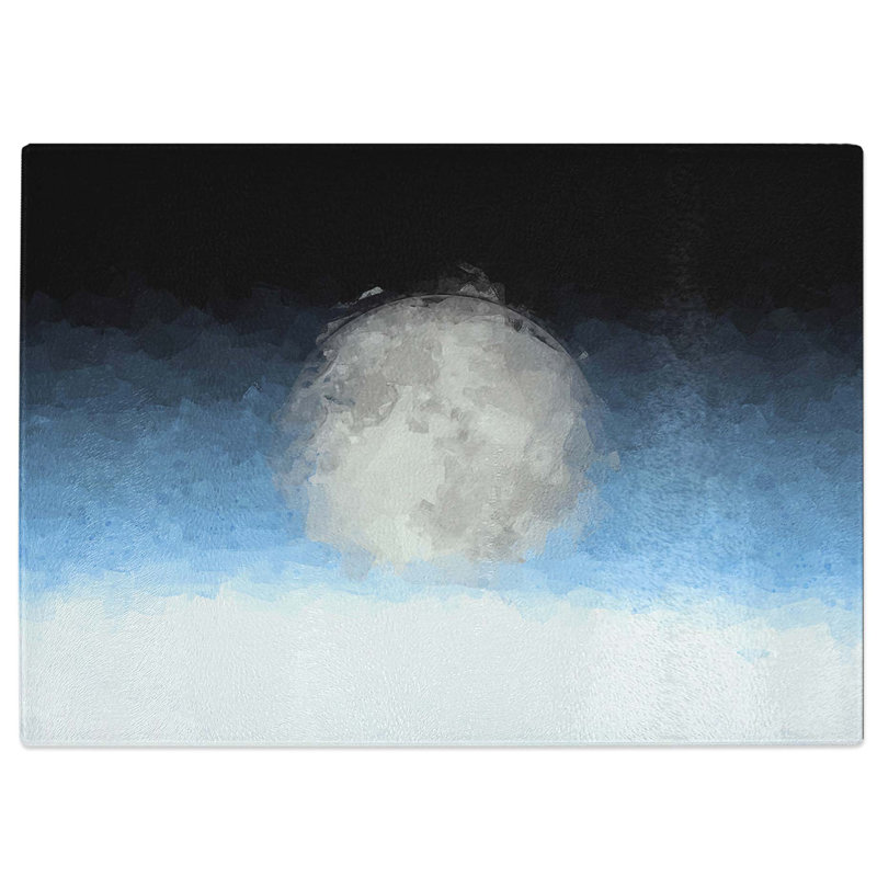 Tempered Glass The Moon Above in Abstract Chopping Board, 28.5 cm W x 20 cm L