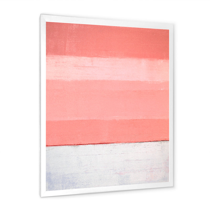 «Pink Brush Colorfields II», peinture sur toile, H 20 po x l 12 po x P 1 po, Cadre photo blanc