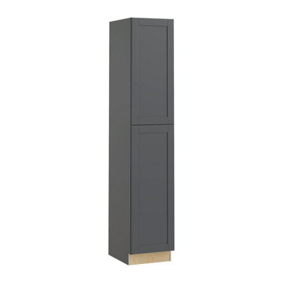 Gallery Express Mercer Plywood Assembled 18 in W x 24 in D x 96 in H Pantry Kitchen Cabinet with Soft Close Right in Onyx