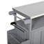 Îlot de cuisine portatif pour l'extérieur, gris, conception pliable, plateau rouille, bois de sapin, étagère réglable et support de cuisine à deux niveaux en acier inoxydable, roulettes verrouillables-134284513