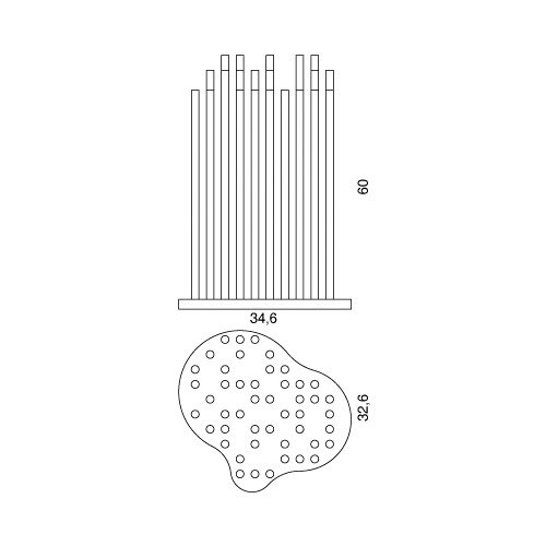Foster Plastic Freestanding Umbrella Stand, Black and white
