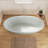 Fslefay 71'' Terrazzo Freestanding Solid Surface Concrete Soaking Bathtub