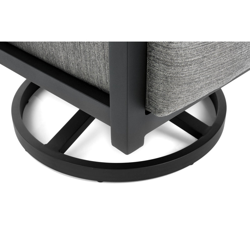 Stanford Cushion Swivel Rocker Lounge Chair, Textured Pewter