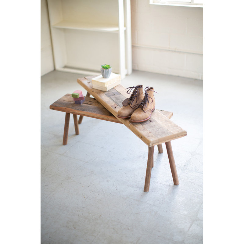  Tables d'appoint en bois recyclé H 16 po - Ensemble de deux tables d'entrée style maison de campagne rustique