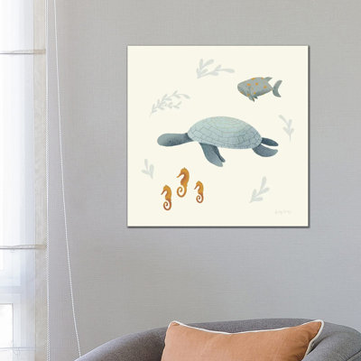 Ocean Life Sea Turtle by Becky Thorns - Wrapped Canvas Print