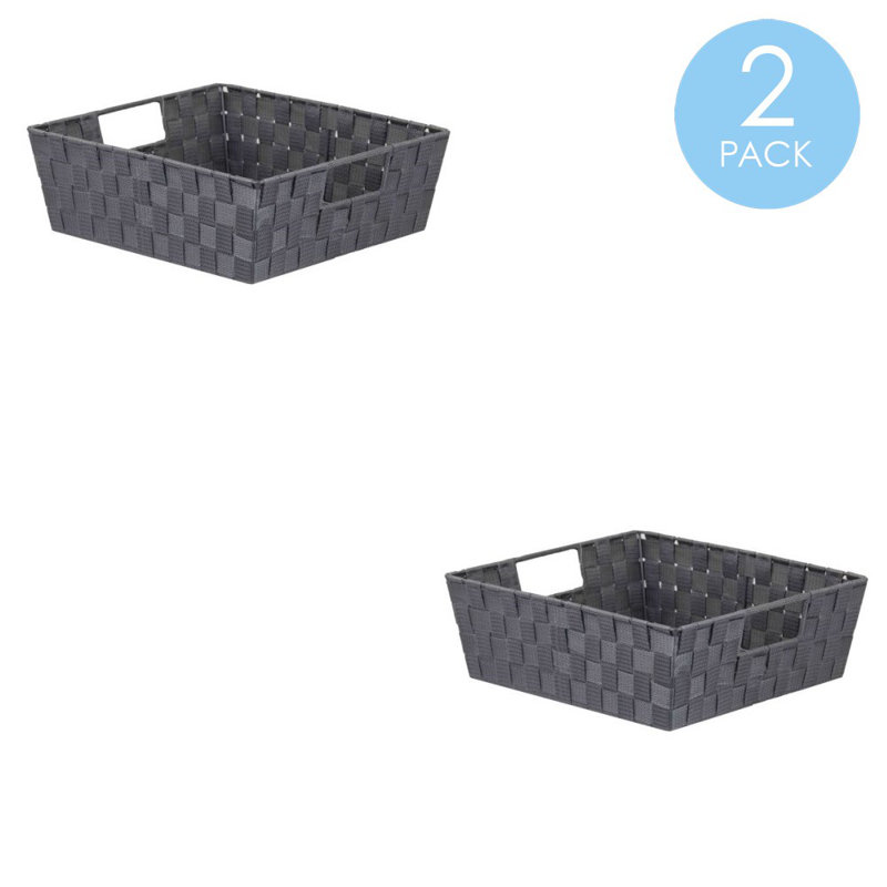 Panier en tissu non tissé, Gris, H 5 po x l 15 po x P 13 po