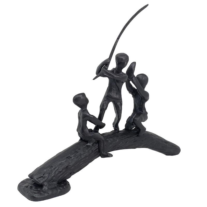 HUCKLEBERRY BOYS Iron Figurine 19cm, Mocha