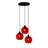 Stunning Red Chandelier, Adjustable Height 15.7 x 15.7 x 47.2 Inches | Metal Body, Cap Diameter: 7.9 Inches, Base Plate Ø11.8 x 1.2 Inches | 3 x E27 Socket (Max 40W) | Elegant Lighting for Modern Spaces, IP20 Rated-161720578-161720591