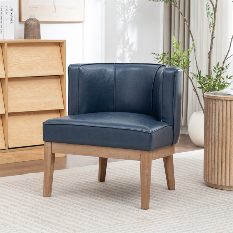 Karoll Upholstered Barrel Chair, Navy