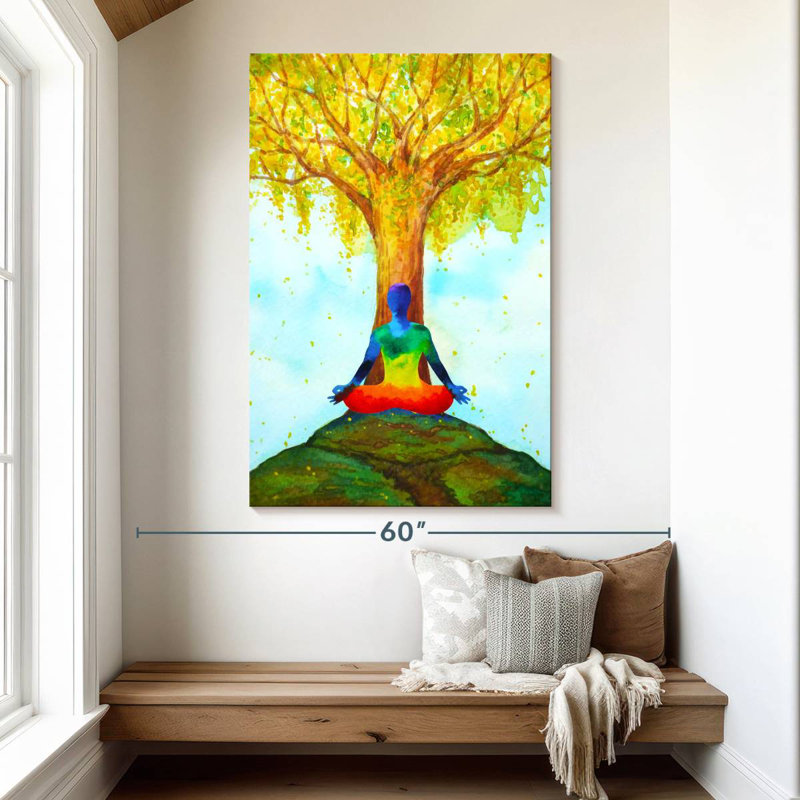 Kerrick Infusing Chakra In Lotus Pose, 51" H x 34" W
