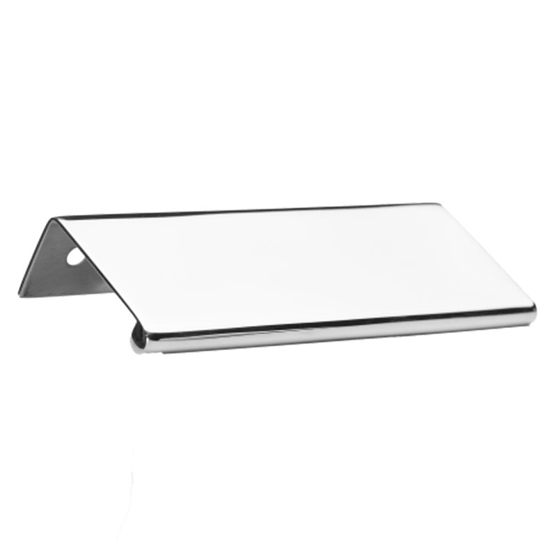 Modern Cabinet Finger Edge Pull, 2 17/100", Polish Stainless Steel
