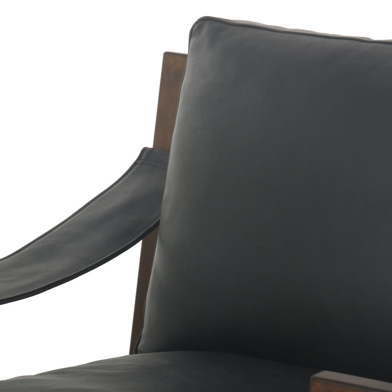 Cesar Chair-Heirloom Sienna, Carson Black Genuine Leather