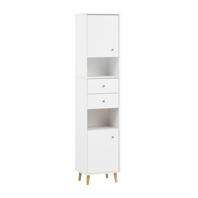 40 X 177 Cm Laundry Cupboard Bjarne, Mattweiss