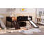 Lit mezzanine simple en bois avec deux boîtes de rangement-800625404