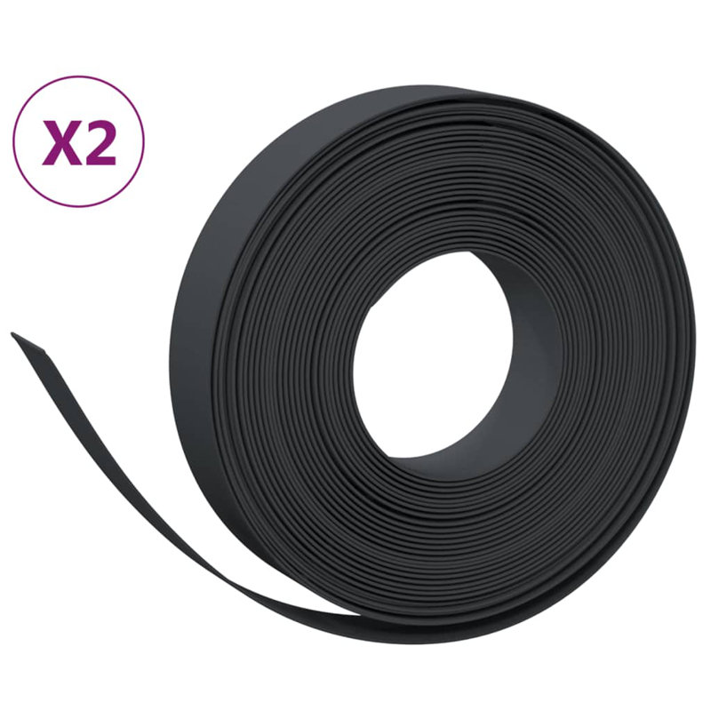 Auguster 100 cm W Lawn Edging Fencing, 10cm H x 100cm W, Black