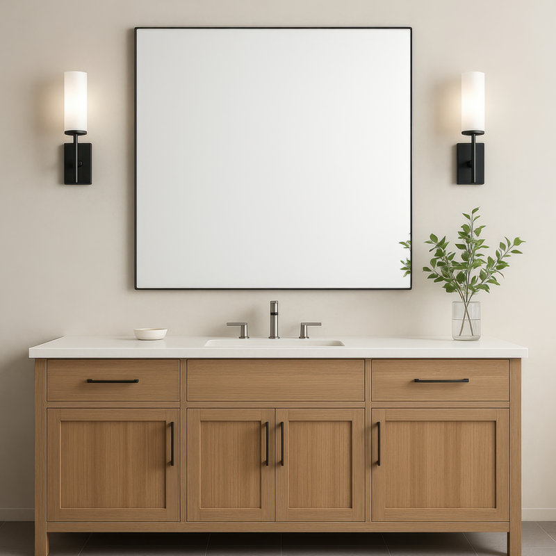 Miroir mural Kye, Noir, 40" x 40"