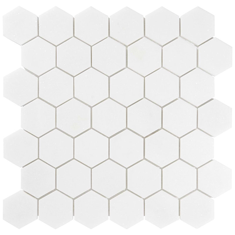 Thassos 2" Hexagon Polished Marble Mosaic Tile