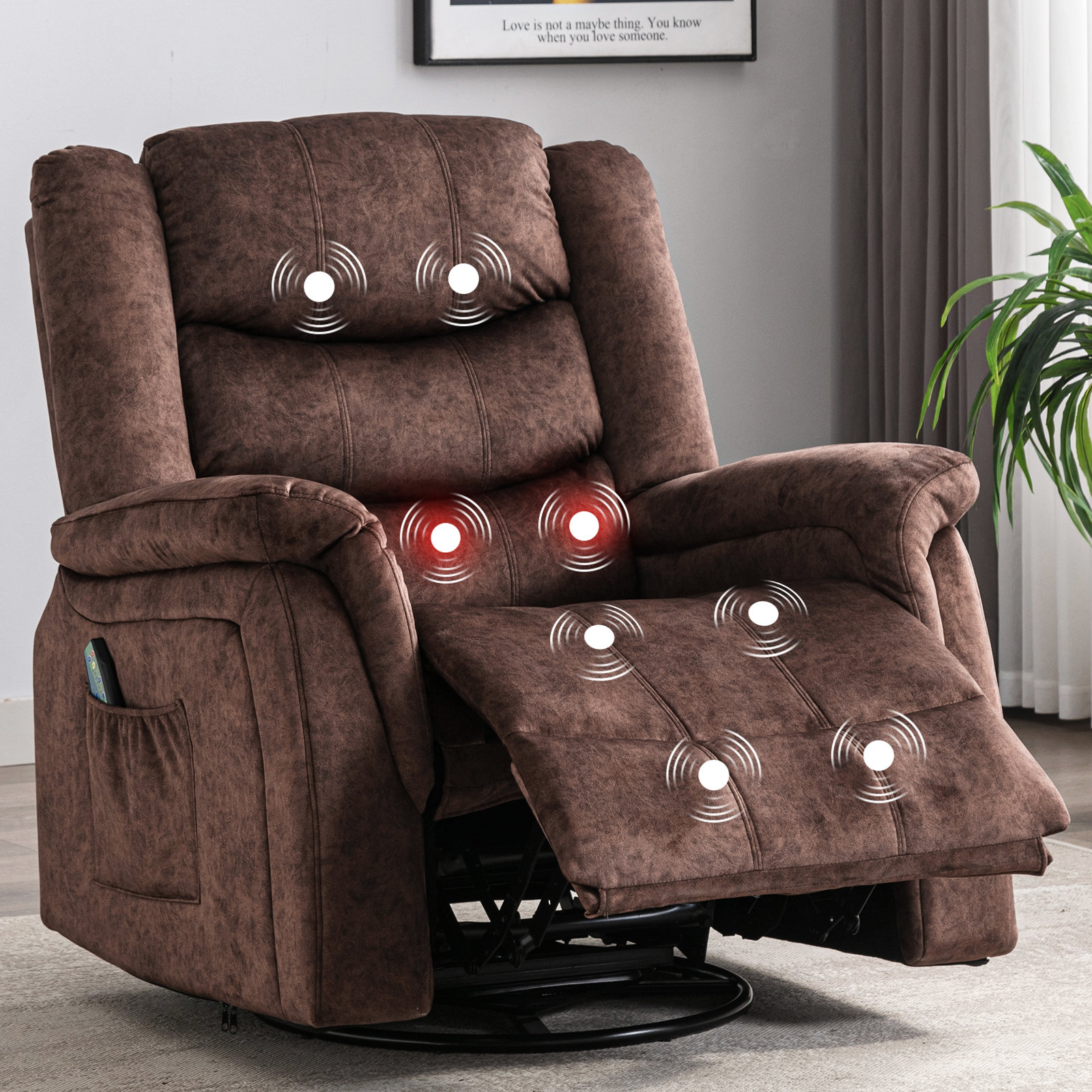 Winston Porter Falisha Upholstered Heated Massage Chair & Reviews