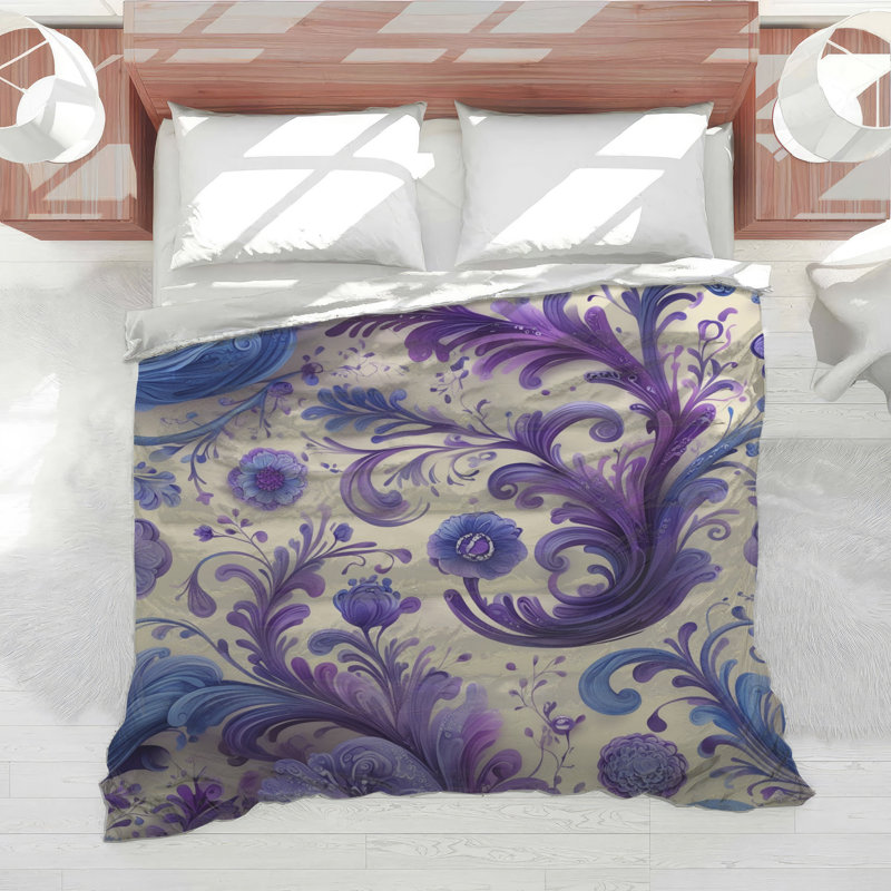Purple Florals Comforter, Twin Extra Long