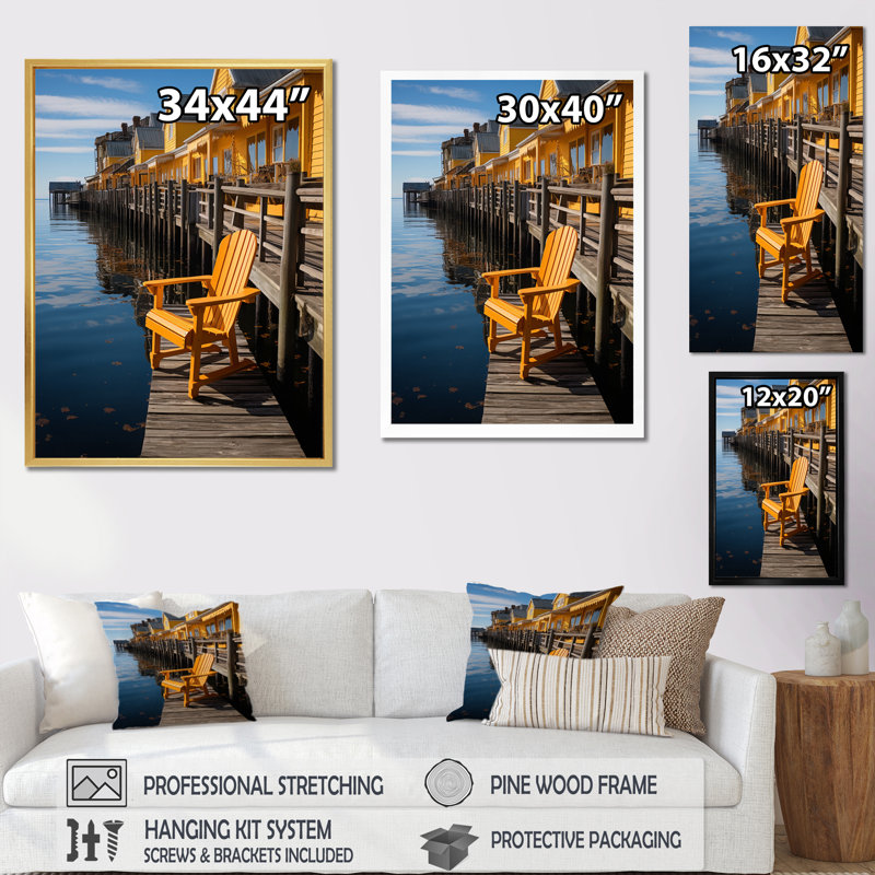 Pier Pier Reflections I " Pier Pier Reflections I ", 32" H x 24" W x 1" D, Natural Floater Framed