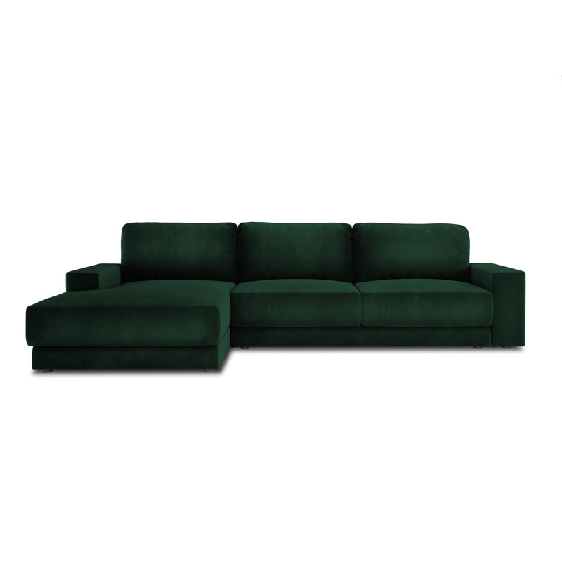Donatella 6 Seater Sofa Bed, Left Hand Facing, Green Velvet