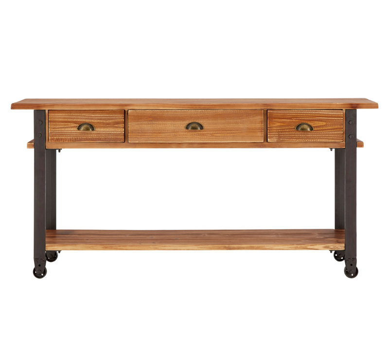 Scotts Valley 159 cm W Solid Wood Top Console Table