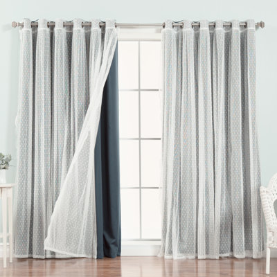 Damyiah Polyester Blackout Curtain Panel (1 Sheer and 1 Blackout Panel)