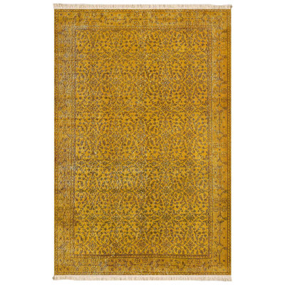 Distressed Saffron Traditional Area Rug
