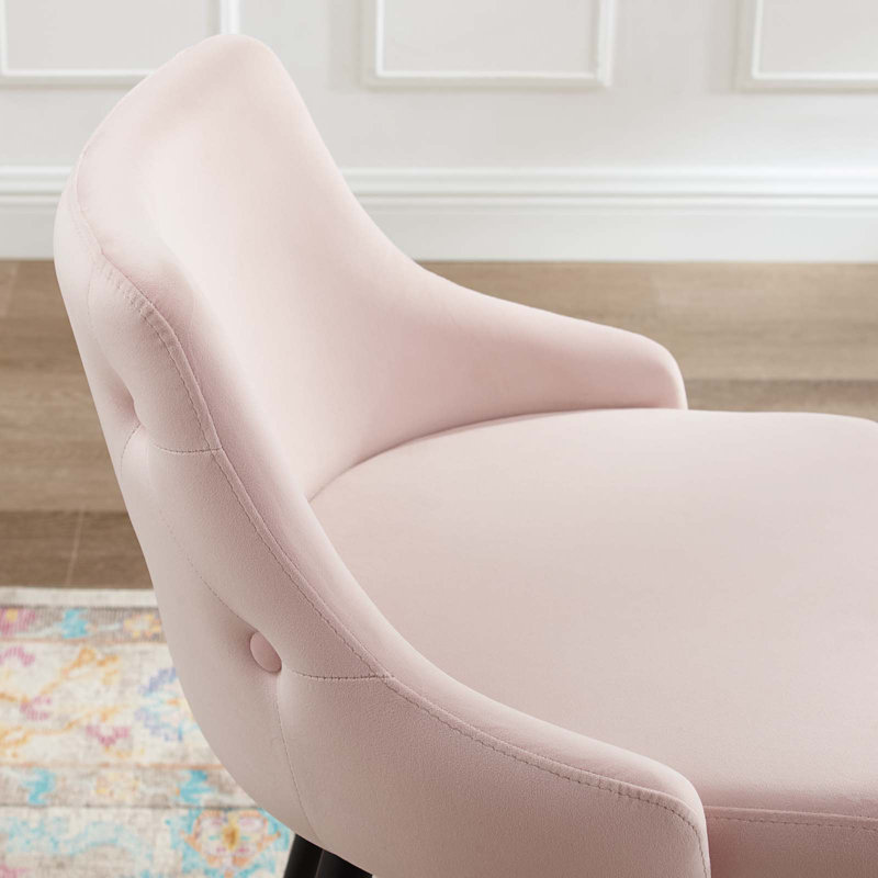 Adorn Performance Velvet Bar Stool, Pink, Counter Stool (25.5” Seat Height)