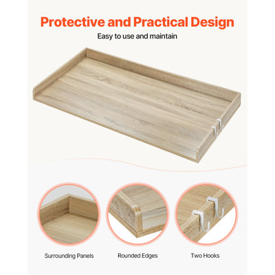 Washer Dryer Countertop, 54" x 27" Wooden Washer and Dryer Countertop, Water-Resistant Laundry Machine Topper Cover with Anti-Slip Pads, for Laundry Room Organization and Storage, Oak