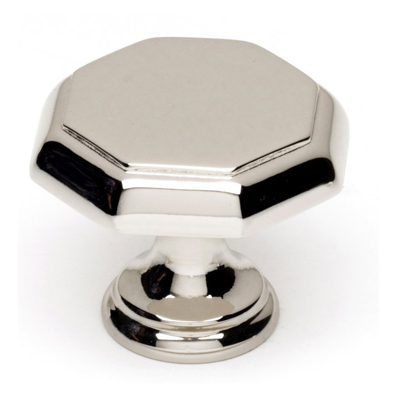 Geometric Geometric Knob, 1.13" H x 1.25" W x 0.75" D, Polished Nickel