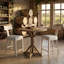 Anvile Counter Stool Cappuccino Wood and Light Grey Fabric Seat with Back, 24" Seat-1718881514