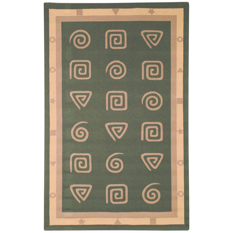 Ardilla Hand Hooked Wool Pile Abstract Rug, Round 3'