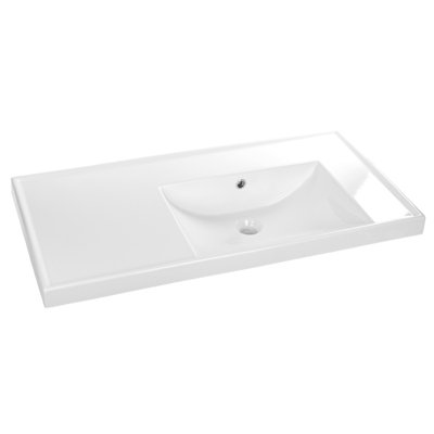 Scarabeo By Nameeks ML 18.5'' Glossy White Vitreous China Rectangular Drop-in, Wall Mount Bathroom Sink with Overflow