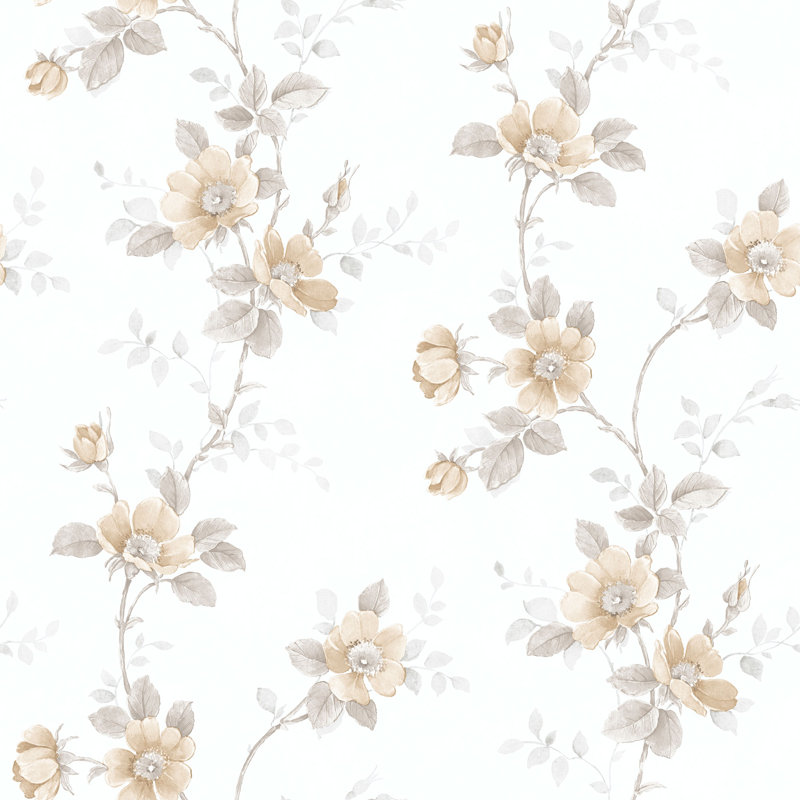 Kaydence 10m x 53cm Matte Wallpaper Roll, White/Beige