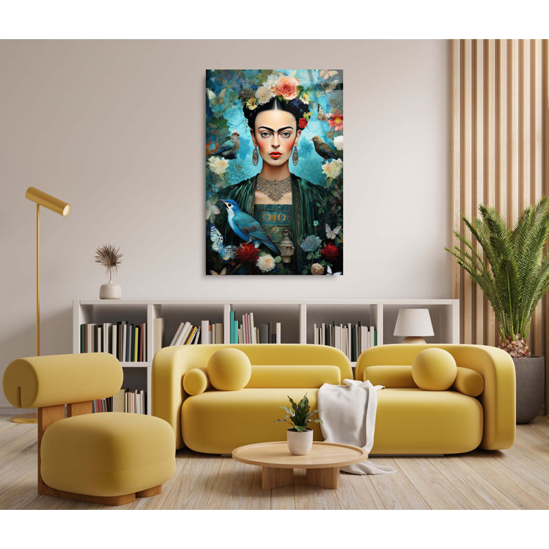 Frida Kahlo sur impression plastique / acrylique, L 45 po x H 30 po x P 1 po