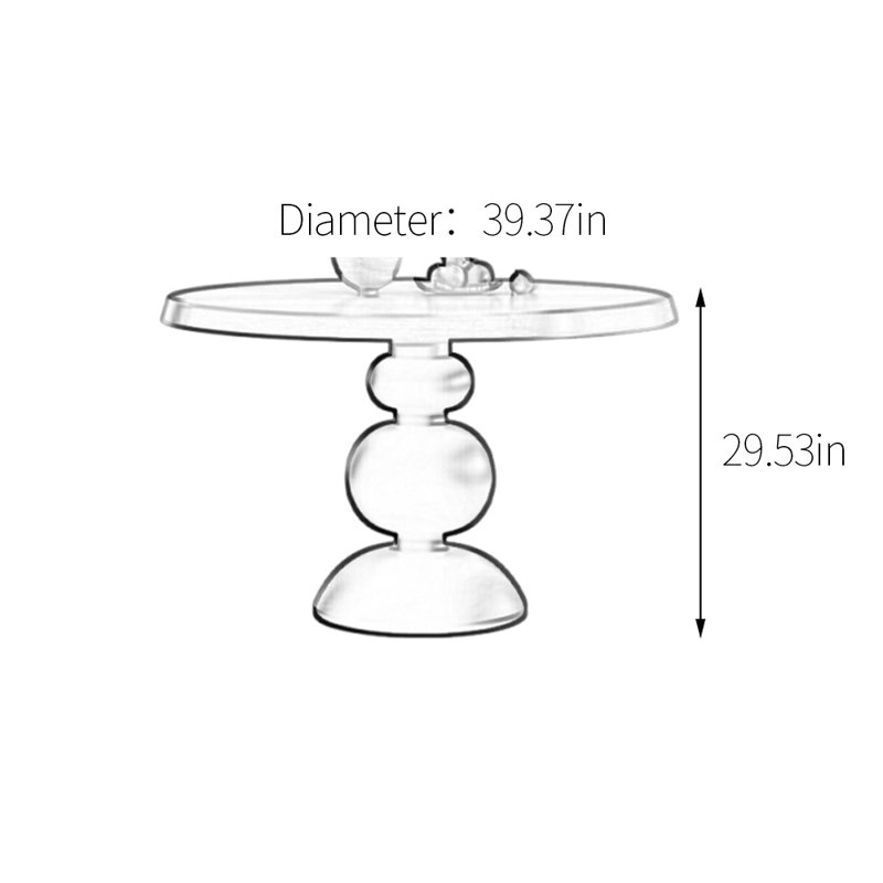 Table de salle à manger multicouche, H 29,53 po x L 39,37 po x l 39,37 po, Blanc