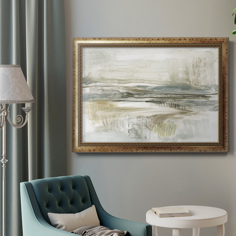 Stark Neutral Landscape II - Peinture sur toile encadrée