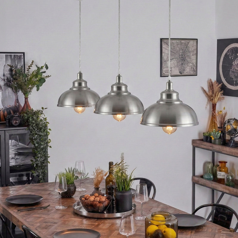 1 - Light Dome Pendant, Satin Nickel