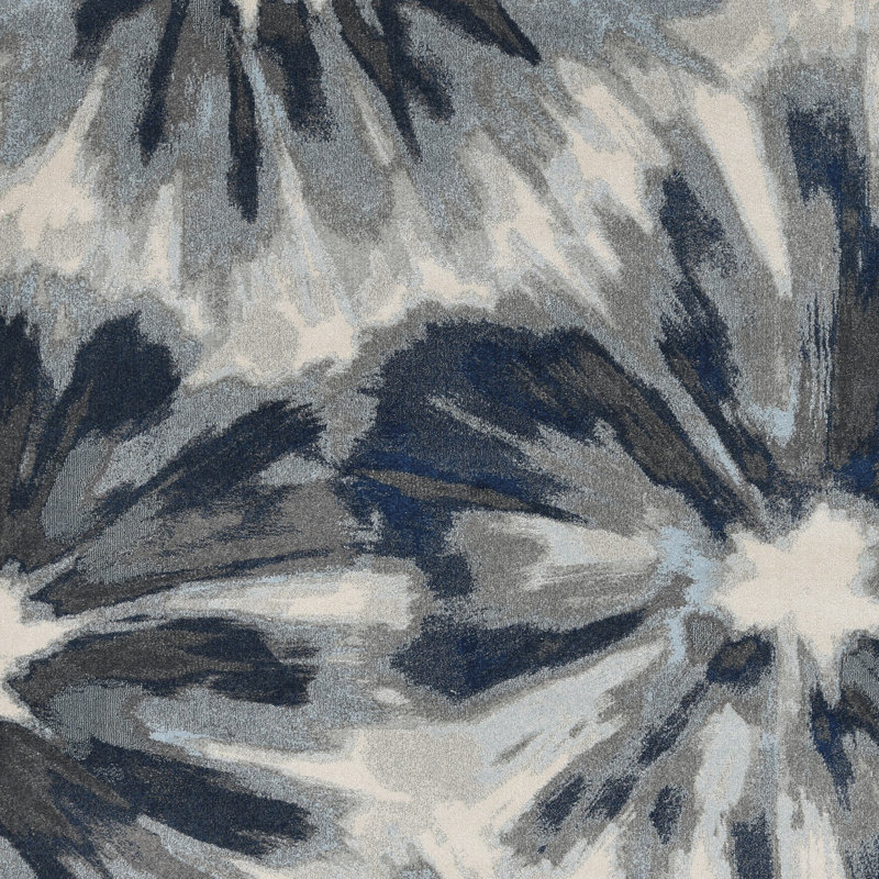 Carrole Abstract Indoor Rug, Rectangle 9'10" x 13'2", Ivory/Blue